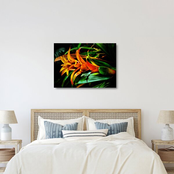 Staklena slika narančastog buketa (70x50 cm)