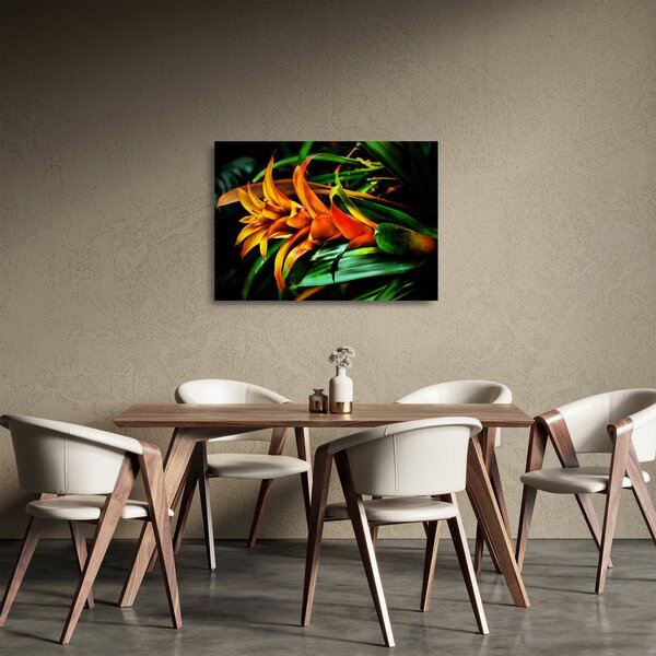 Staklena slika narančastog buketa (70x50 cm)