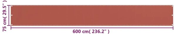 Balkonski zastor terakota 75 x 600 cm HDPE - Terakota 75 x 600 cm 1 Terakota