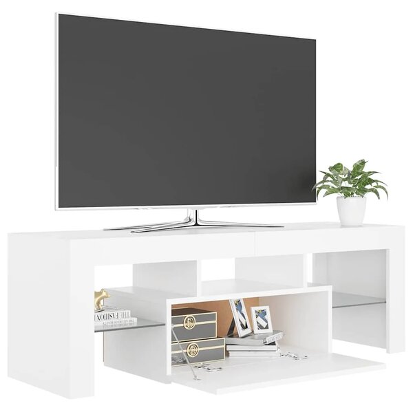 TV ormarić s LED svjetlima bijeli 120 x 35 x 40 cm - Bijela 1 Bijela