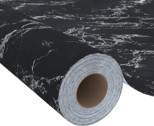 Samoljepljiva folija za namještaj boja crni kamen 500x90 cm PVC - Crna 1 Crna 1