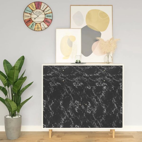 Samoljepljiva folija za namještaj boja crni kamen 500x90 cm PVC - Crna 1 Crna 1