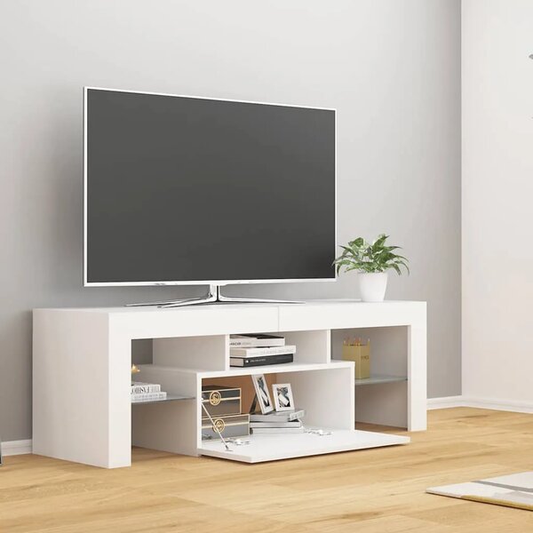 TV ormarić s LED svjetlima bijeli 120 x 35 x 40 cm - Bijela 1 Bijela