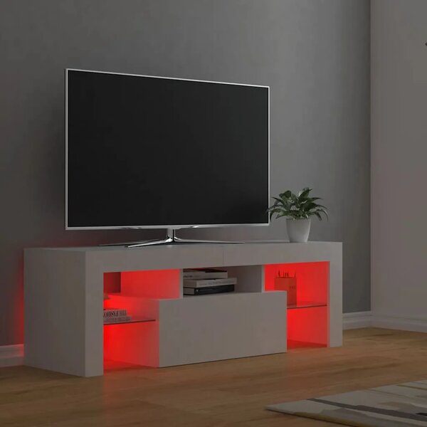 TV ormarić s LED svjetlima bijeli 120 x 35 x 40 cm - Bijela 1 Bijela