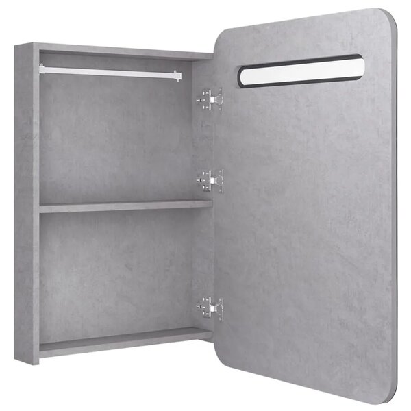 LED kupaonski ormarić s ogledalom boja betona 60 x 11 x 80 cm - Beton siva 1