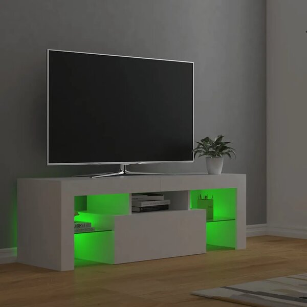 TV ormarić s LED svjetlima bijeli 120 x 35 x 40 cm - Bijela 1 Bijela