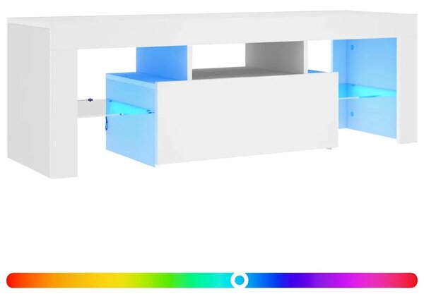 TV ormarić s LED svjetlima bijeli 120 x 35 x 40 cm - Bijela 1 Bijela