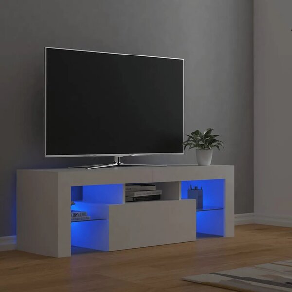 TV ormarić s LED svjetlima bijeli 120 x 35 x 40 cm - Bijela 1 Bijela