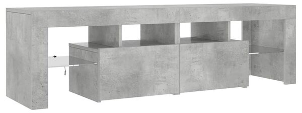 TV ormarić s LED svjetlima siva boja betona 140x36 5x40 cm - Beton siva 1 Beton siva