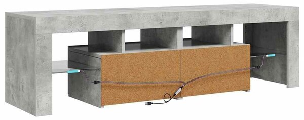 TV ormarić s LED svjetlima siva boja betona 140x36 5x40 cm - Beton siva 1 Beton siva