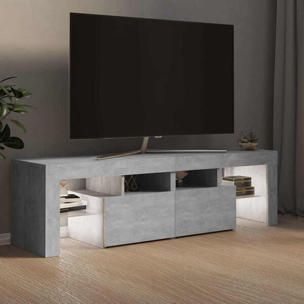 TV ormarić s LED svjetlima siva boja betona 140x36 5x40 cm - Beton siva 1 Beton siva