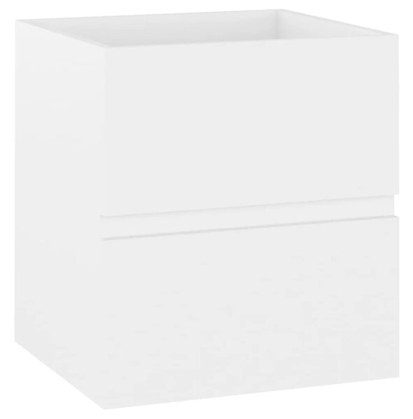 Ormarić s ugrađenim Lavabo - Umivaonikom bijeli od konstruiranog drva - Bijela 41 x 38.5 x 45 cm 1 sa slavinom i odvodom