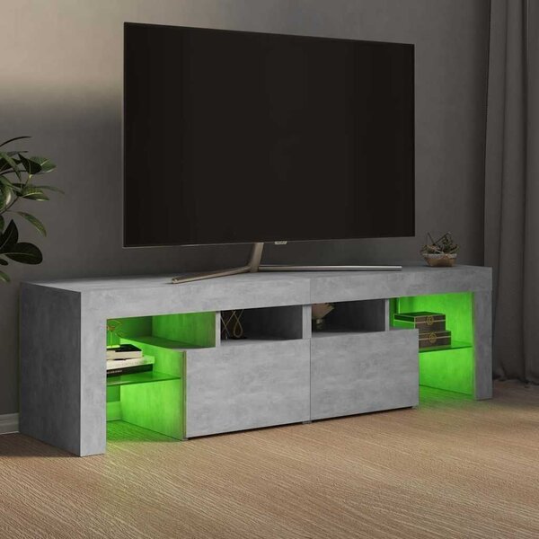 TV ormarić s LED svjetlima siva boja betona 140x36 5x40 cm - Beton siva 1 Beton siva