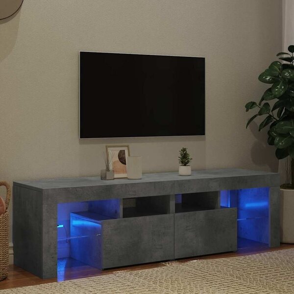 TV ormarić s LED svjetlima siva boja betona 140x36 5x40 cm - Beton siva 1 Beton siva