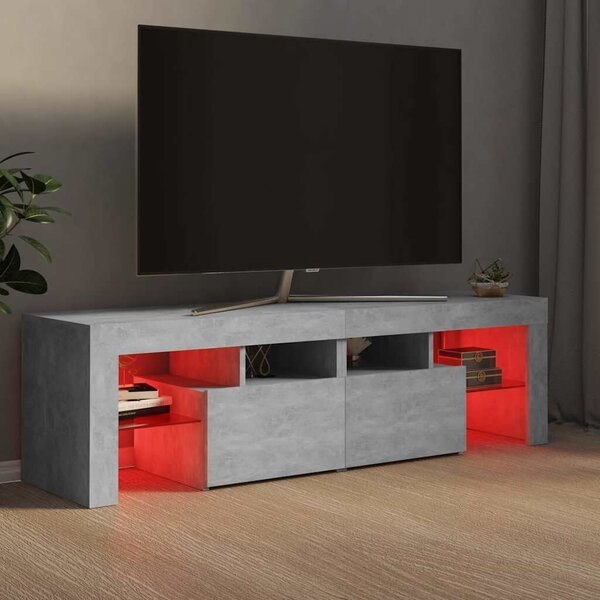 TV ormarić s LED svjetlima siva boja betona 140x36 5x40 cm - Beton siva 1 Beton siva