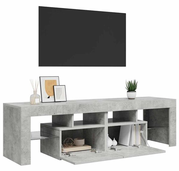 TV ormarić s LED svjetlima siva boja betona 140x36 5x40 cm - Beton siva 1 Beton siva