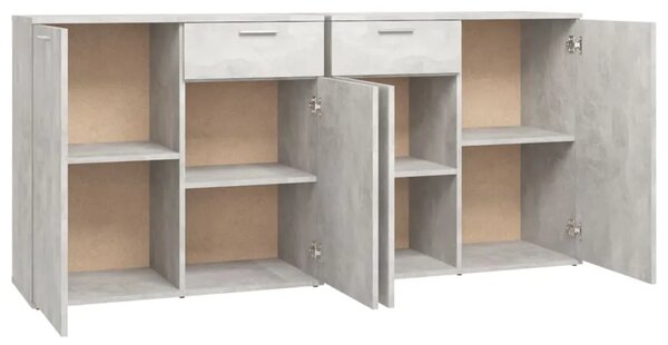 Komoda siva boja betona 160 x 36 x 75 cm od konstruiranog drva - Beton siva 1 160 cm Beton siva