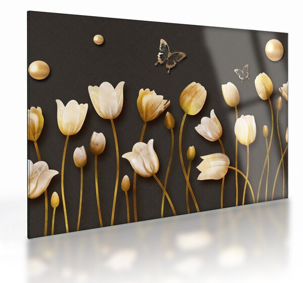 Staklena slika - Tulipani - apstrakcija (70x50 cm)