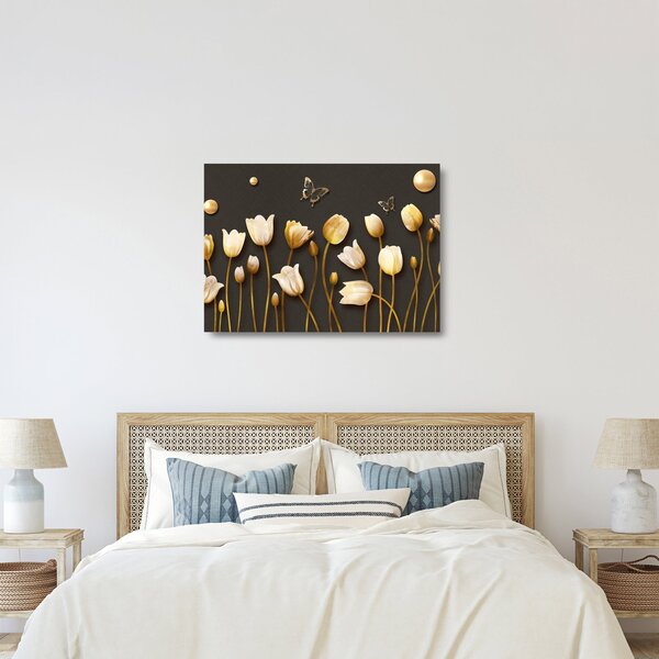 Staklena slika - Tulipani - apstrakcija (70x50 cm)