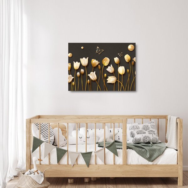 Staklena slika - Tulipani - apstrakcija (70x50 cm)