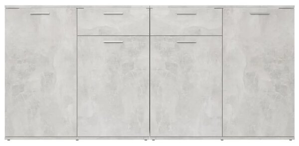 Komoda siva boja betona 160 x 36 x 75 cm od konstruiranog drva - Beton siva 1 160 cm Beton siva