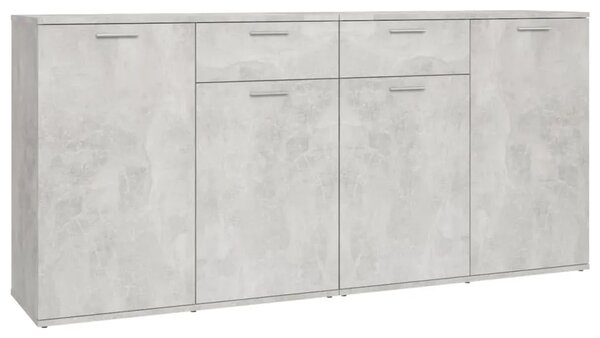 Komoda siva boja betona 160 x 36 x 75 cm od konstruiranog drva - Beton siva 1 160 cm Beton siva