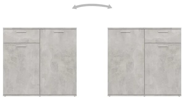 Komoda siva boja betona 160 x 36 x 75 cm od konstruiranog drva - Beton siva 1 160 cm Beton siva