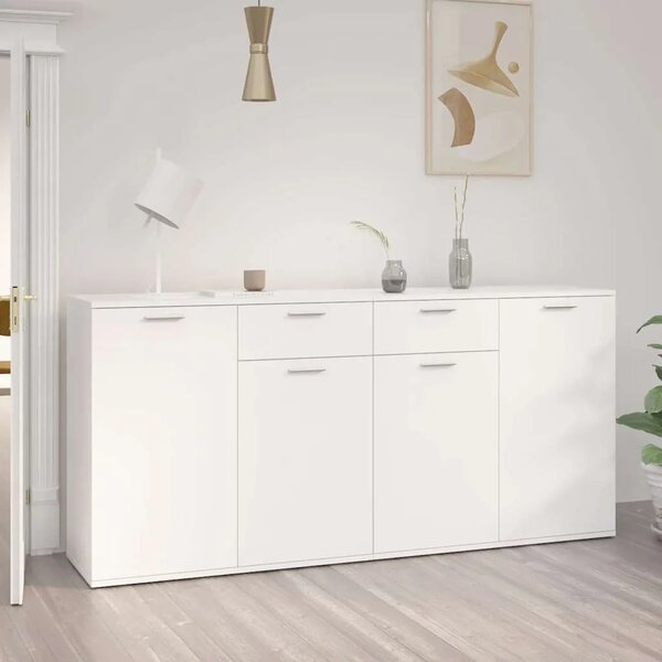 Komoda bijela 160 x 36 x 75 cm od konstruiranog drva - Bijela 1 160 cm Bijela