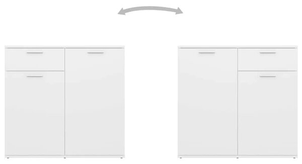 Komoda bijela 160 x 36 x 75 cm od konstruiranog drva - Bijela 1 160 cm Bijela