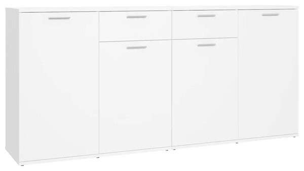 Komoda bijela 160 x 36 x 75 cm od konstruiranog drva - Bijela 1 160 cm Bijela