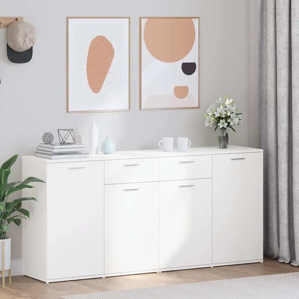 Komoda bijela 160 x 36 x 75 cm od konstruiranog drva - Bijela 1 160 cm Bijela