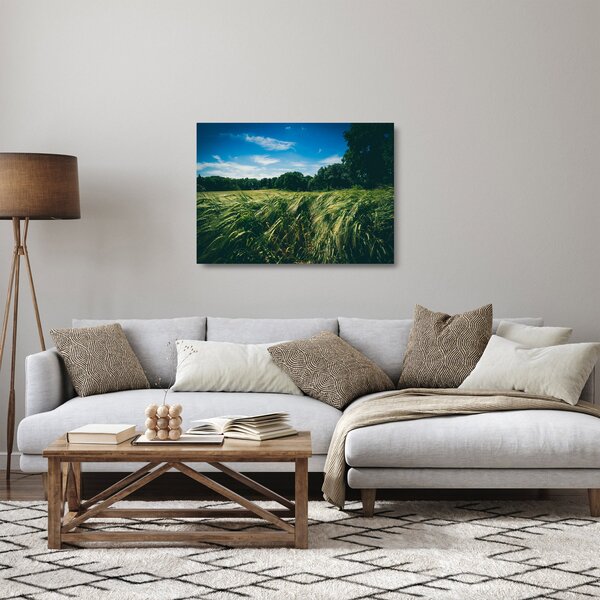 Staklena slika livade i šume (70x50 cm)