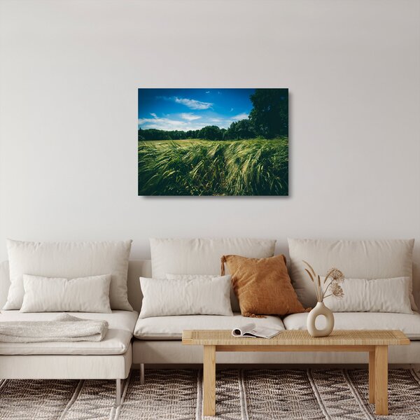Staklena slika livade i šume (70x50 cm)