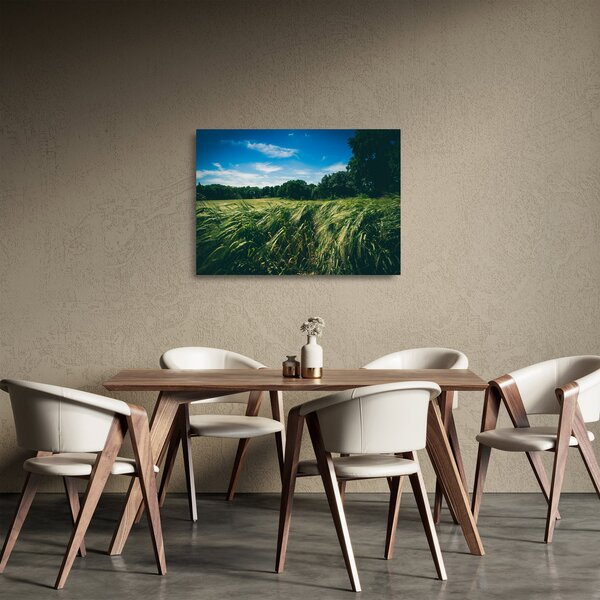 Staklena slika livade i šume (70x50 cm)