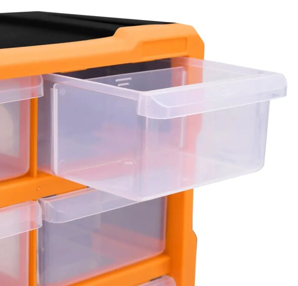 Organizator s 18 srednjih ladica 38 x 16 x 47 cm - Narančasta i crna 18 ladica 1 1