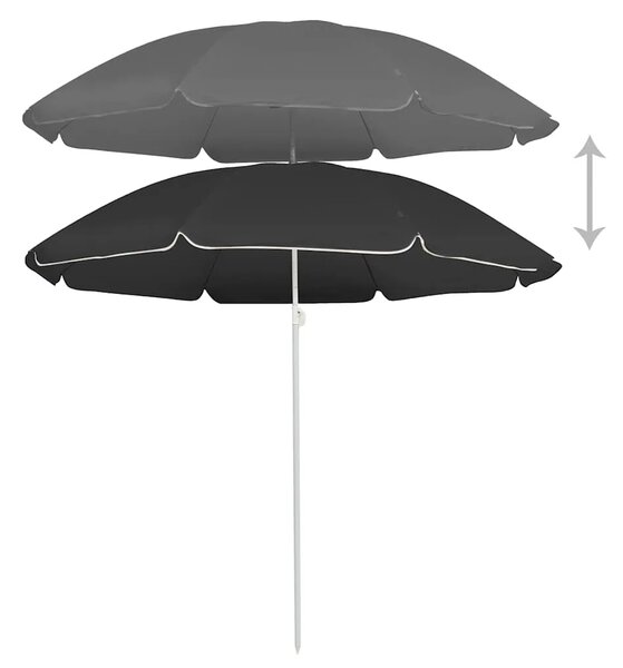 Vrtni suncobran s čeličnim stupom 180 cm antracit - Antracit 180 cm 1 Antracit
