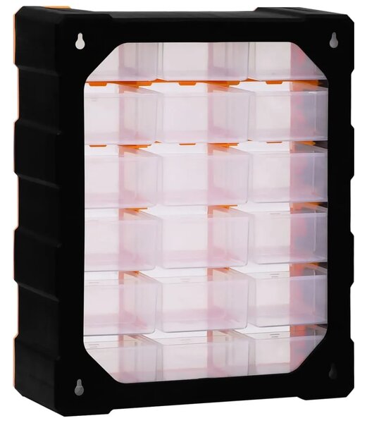 Organizator s 18 srednjih ladica 38 x 16 x 47 cm - Narančasta i crna 18 ladica 1 1