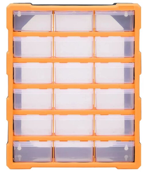 Organizator s 18 srednjih ladica 38 x 16 x 47 cm - Narančasta i crna 18 ladica 1 1