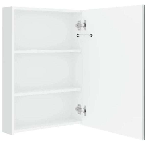 LED kupaonski ormarić s ogledalom sjajni bijeli 50 x 13 x 70 cm - Sjajna bijela 50 x 13 x 70 cm 1 Sjajna bijela