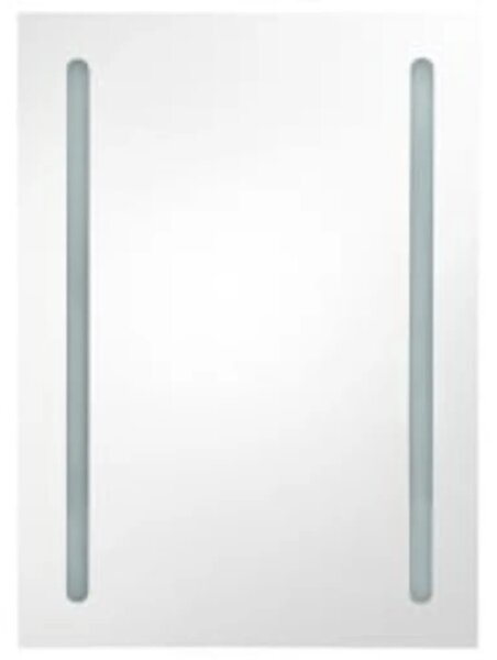LED kupaonski ormarić s ogledalom sjajni bijeli 50 x 13 x 70 cm - Sjajna bijela 50 x 13 x 70 cm 1 Sjajna bijela