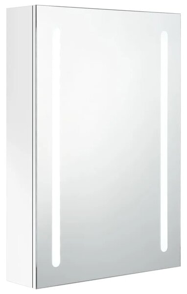 LED kupaonski ormarić s ogledalom sjajni bijeli 50 x 13 x 70 cm - Sjajna bijela 50 x 13 x 70 cm 1 Sjajna bijela