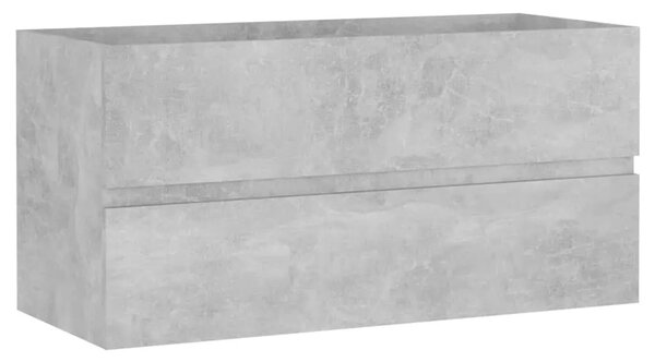 Ormarić s ugrađenim Lavabo - Umivaonikom boja betona konstruirano drvo - Beton siva 90 x 38.5 x 45 cm 1 bez slavine i odvoda