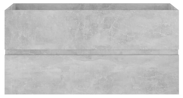 Ormarić s ugrađenim Lavabo - Umivaonikom boja betona konstruirano drvo - Beton siva 90 x 38.5 x 45 cm 1 bez slavine i odvoda