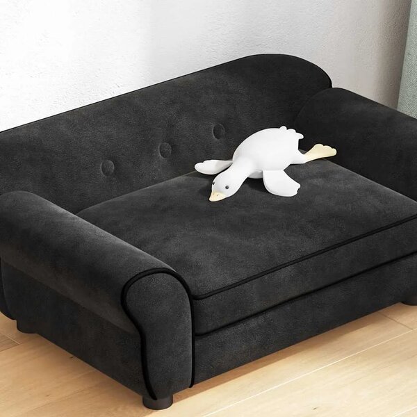 Sofa za pse crna 72 x 45 x 30 cm plišana - Crna Crna