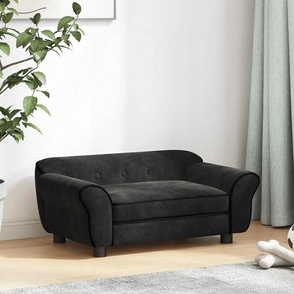 Sofa za pse crna 72 x 45 x 30 cm plišana - Crna Crna