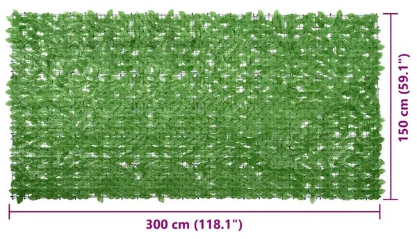 Balkonski zastor sa zelenim lišćem 300 x 150 cm - Zelena 300 x 150 cm 1 s breskvinim listovima