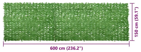 Balkonski zastor sa zelenim lišćem 600 x 150 cm - Zelena 600 x 150 cm 1 s breskvinim listovima
