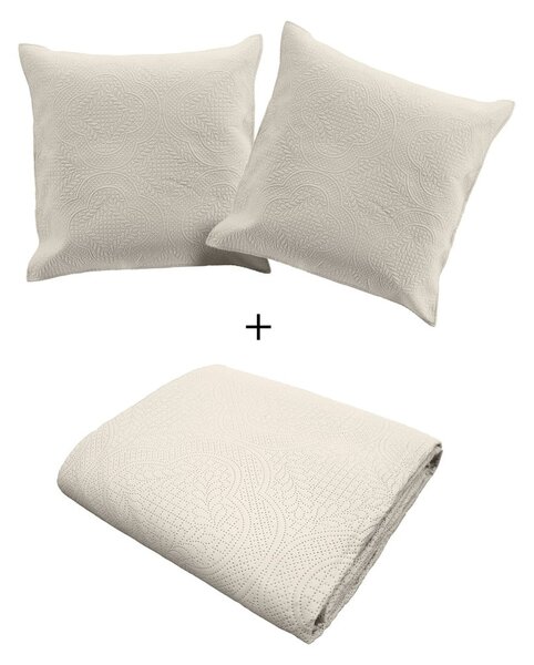 Krem set prekrivača i jastučnice od mikrovlakana 240x260 cm Romane – douceur d'intérieur