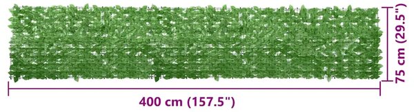 Balkonski zastor sa zelenim lišćem 400 x 75 cm - Zelena 400 x 75 cm 1 s breskvinim listovima