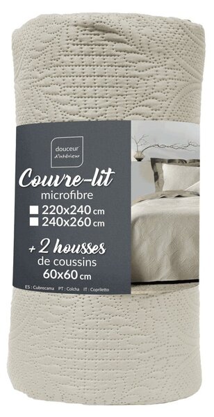 Krem set prekrivača i jastučnice od mikrovlakana 240x260 cm Romane – douceur d'intérieur